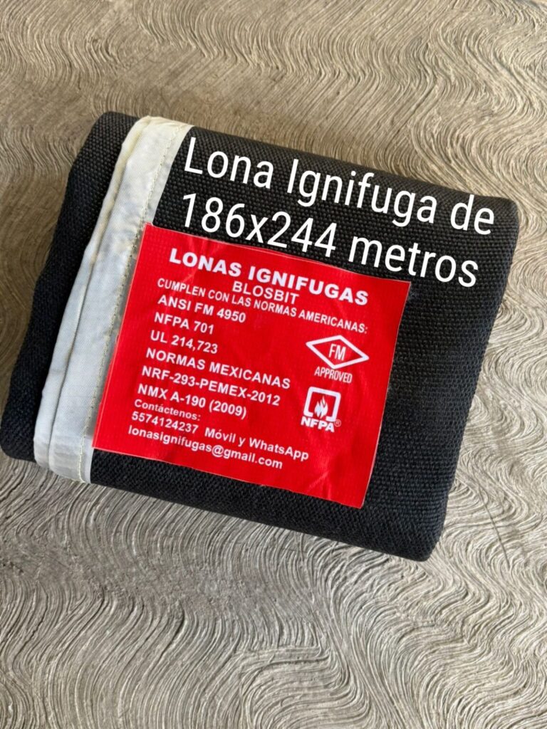 Lona Ignifuga Certificada de 1.86x2.44 metros