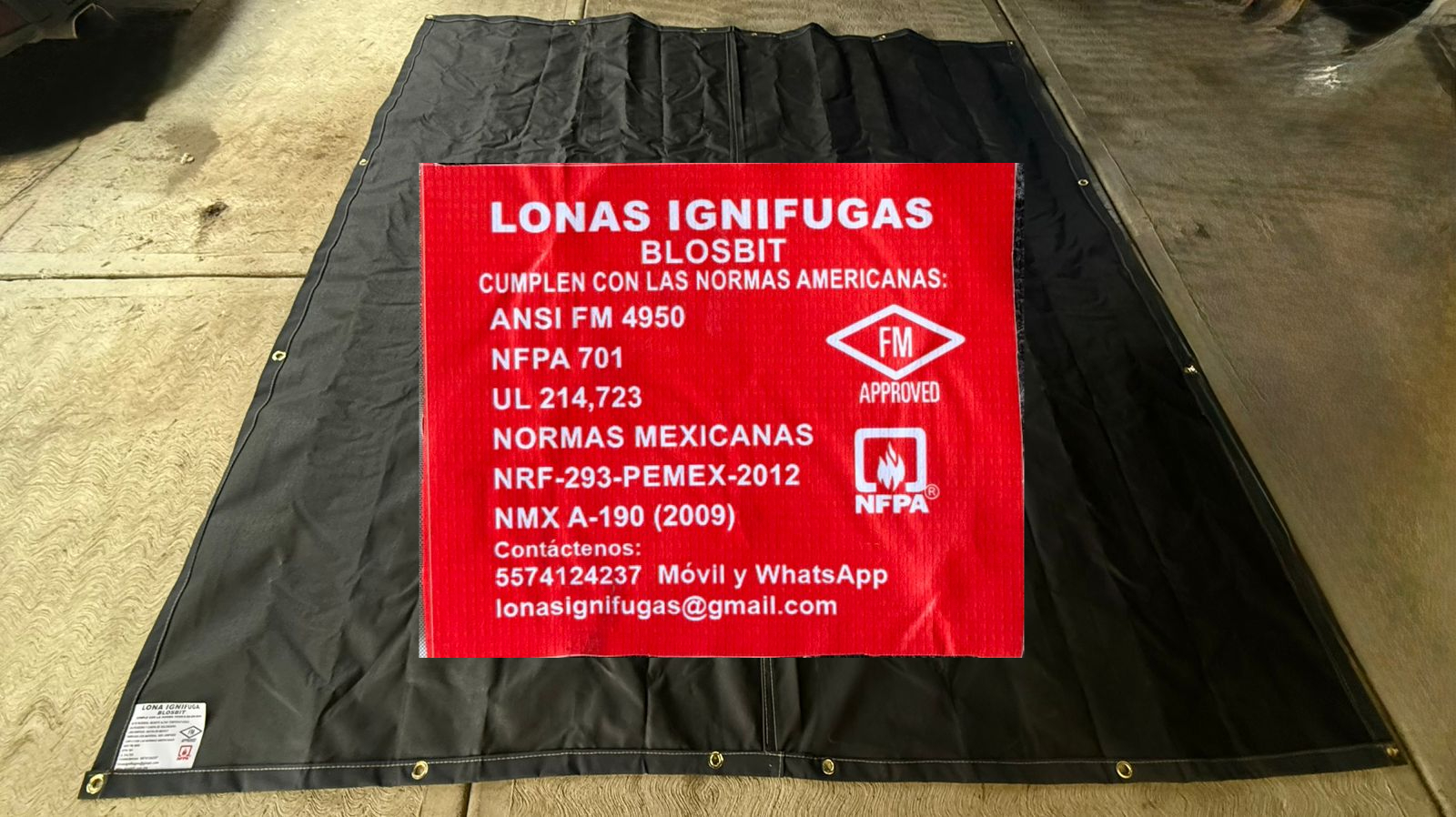 Lona Ignifuga Certificada uso horizontal