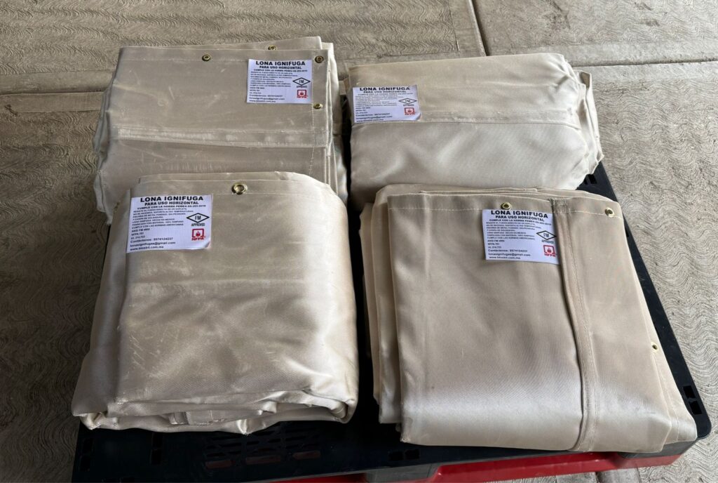 Lona Ignifuga resistente a altas temperaturas, hasta 1,200ºC, USO HORIZONTAL